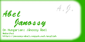 abel janossy business card
